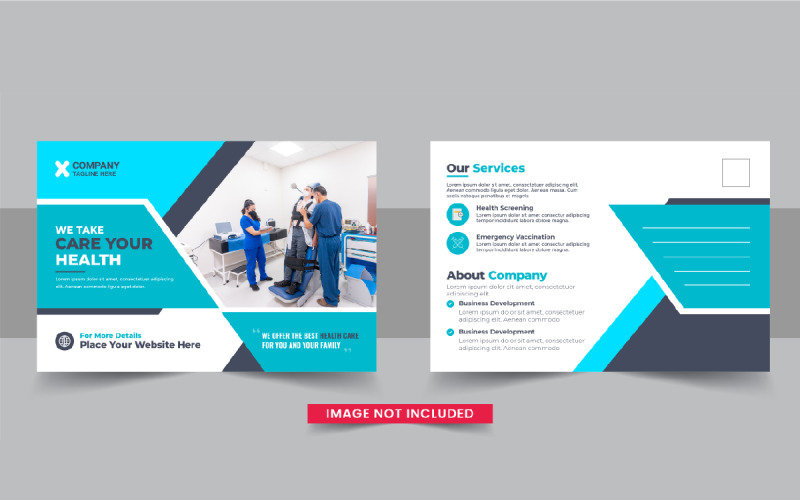 Healthcare Postcard Template or medical eddm postcard design layout Corporate Identity