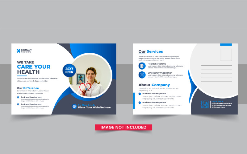 Healthcare Postcard Template or medical eddm postcard template design Corporate Identity