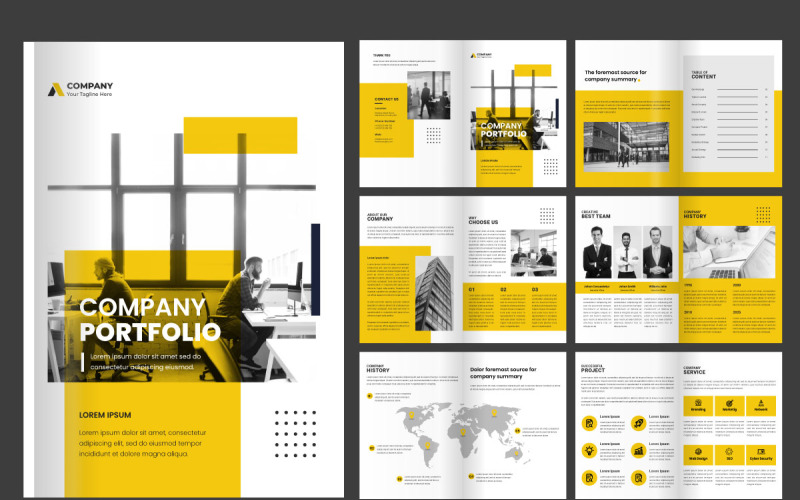 Modern company profile brochure layout, Corporate business presentation guide brochure Magazine Template