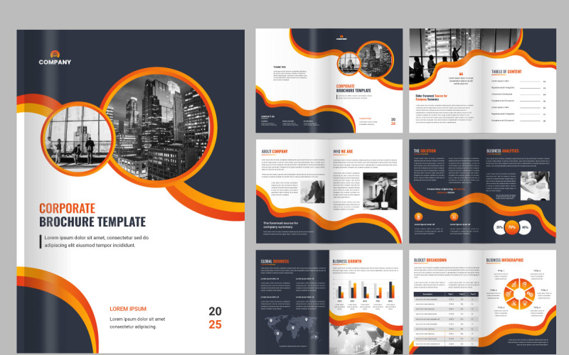 Modern corporate business brochure template, company profile brochure layout Magazine Template