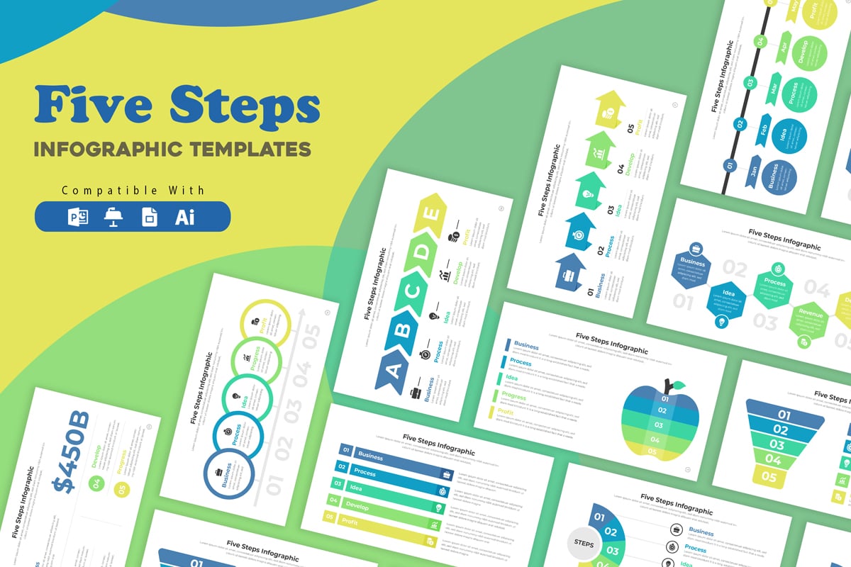 Template #373246 Steps Infographic Webdesign Template - Logo template Preview