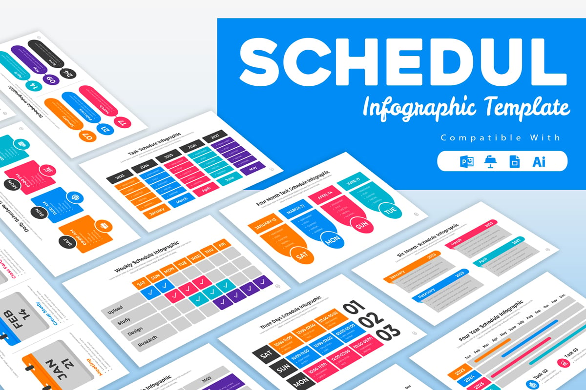 Kit Graphique #373248 Schedule Infographic Divers Modles Web - Logo template Preview
