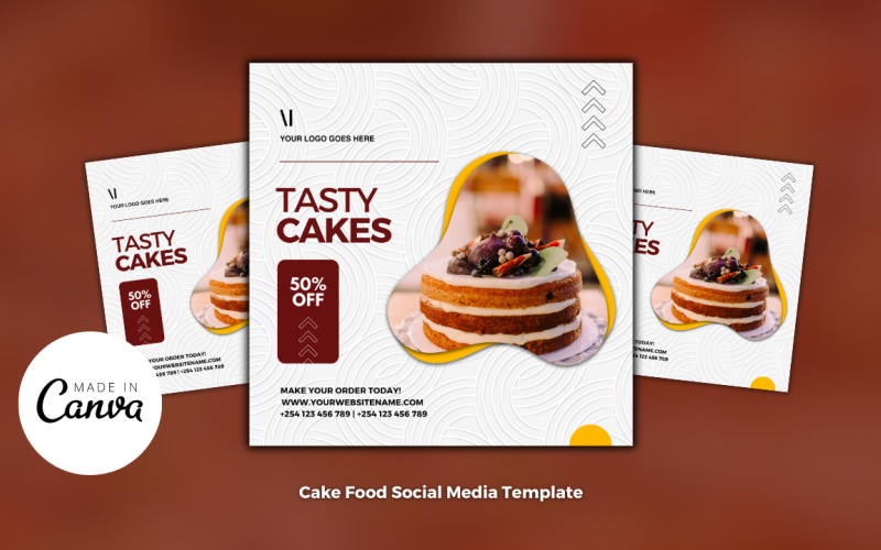 Cake Restaurant Design Template Social Media