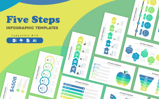 Five Steps Infographic illustrator Layout