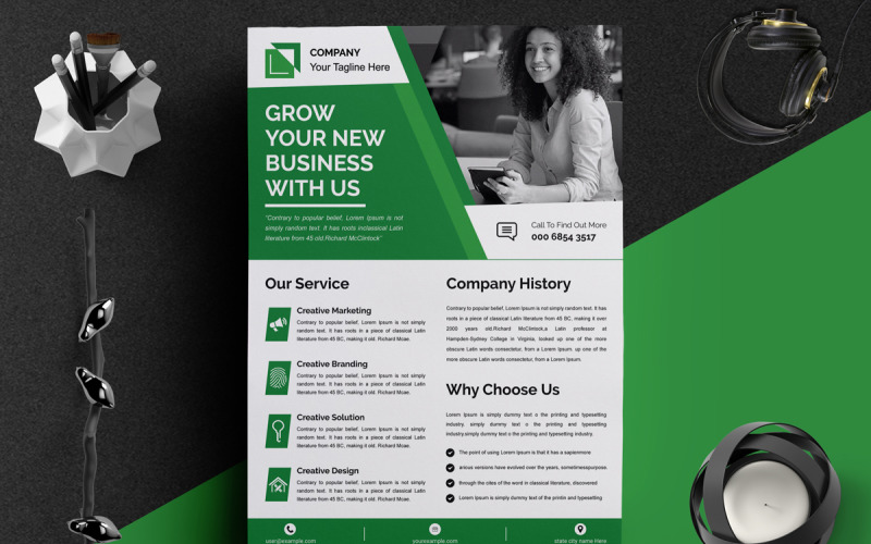 Green Modern Business Flyer Corporate Identity