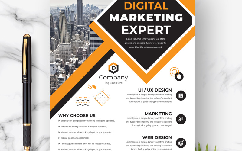 Marketing Company Flyer Design Template Corporate Identity
