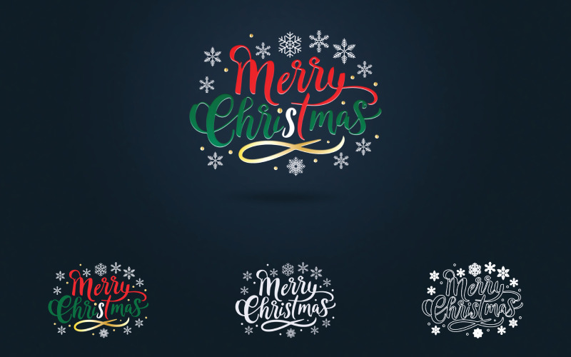 MERRY Christmas Typography Logo Logo Template