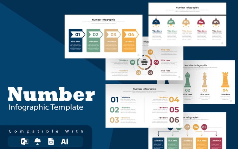 Number Infographic PowerPoint Template Infographic Element