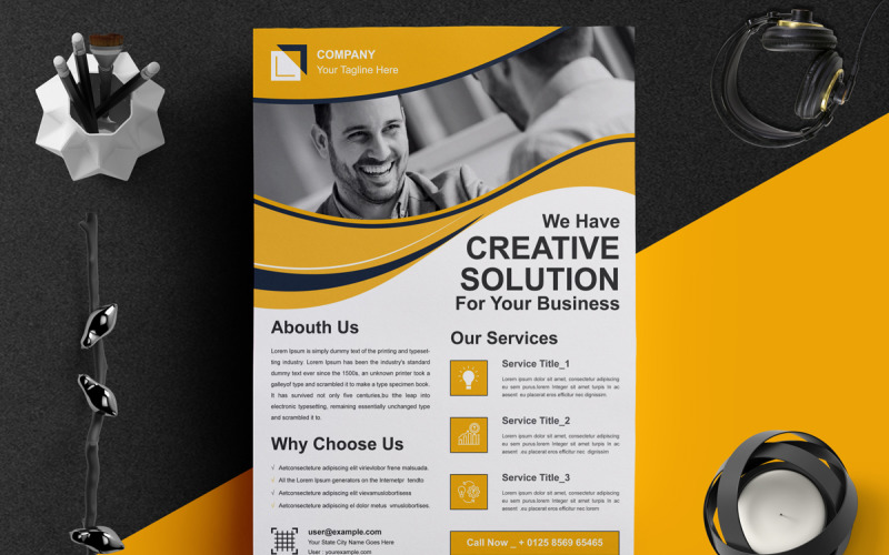 Yellow Corporate Flyer Template Corporate Identity