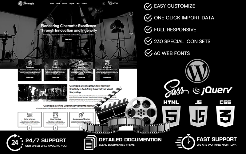 Template #373354 Company Movie Webdesign Template - Logo template Preview