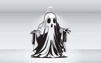 Cute Halloween Ghost For Kids Vector File