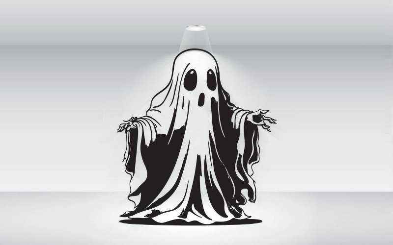 Cute Halloween Ghost For Kids Vector File Illustration