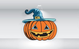 Halloween Pumpkin With A Hat Illustration