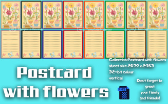 Postcard with flowers 4