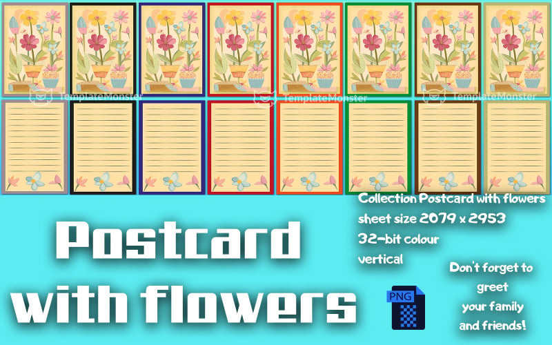 Postcard with flowers 4 Illustration