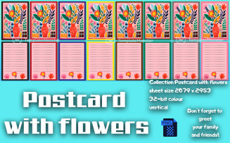 Postcard with flowers 7