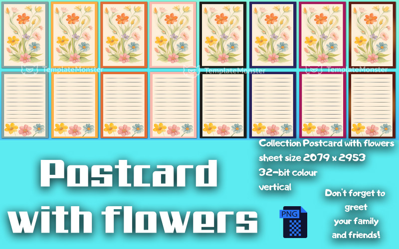 Postcard with flowers Illustration
