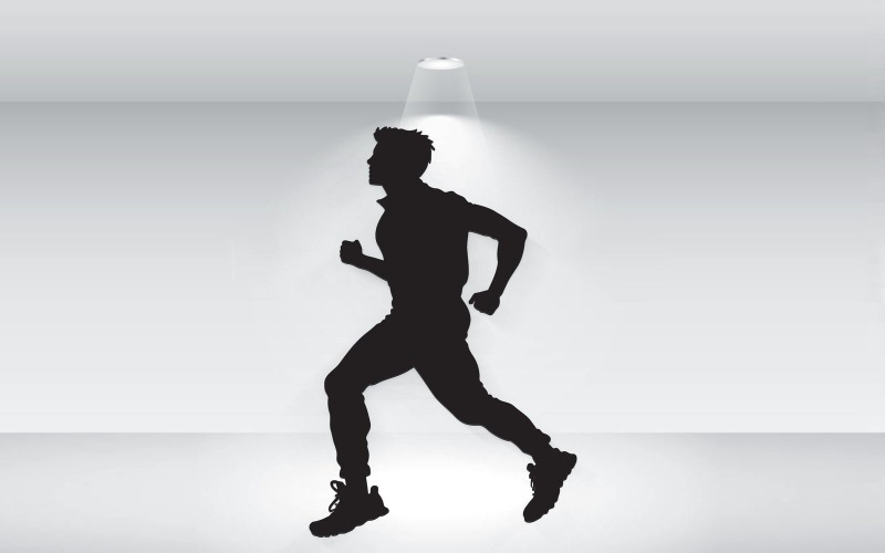 Running Man Silhouette Vector File Illustration