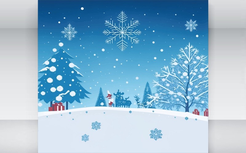 Snow And Trees Christmas Spirit Winter Image Vector Format High Quality Illustration
