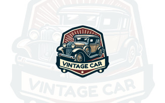 Vector Vintage car logo design illustration