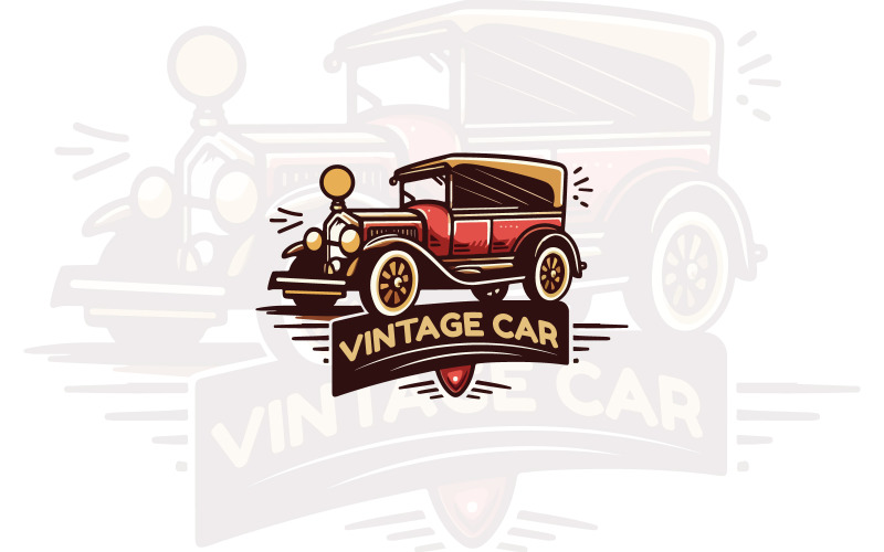 Vector Vintage car logo design, logo presentation Logo Template