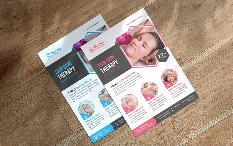 Colorful beauty and spa salon services flyer template design Corporate Identity