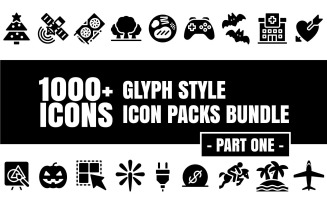 Glypiz Bundle - Collection of Multipurpose Icon Packs in Glyph Style