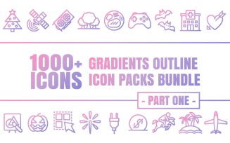 Gradizo Bundle - Collection of Multipurpose Icon Packs in Gradients Outline Style