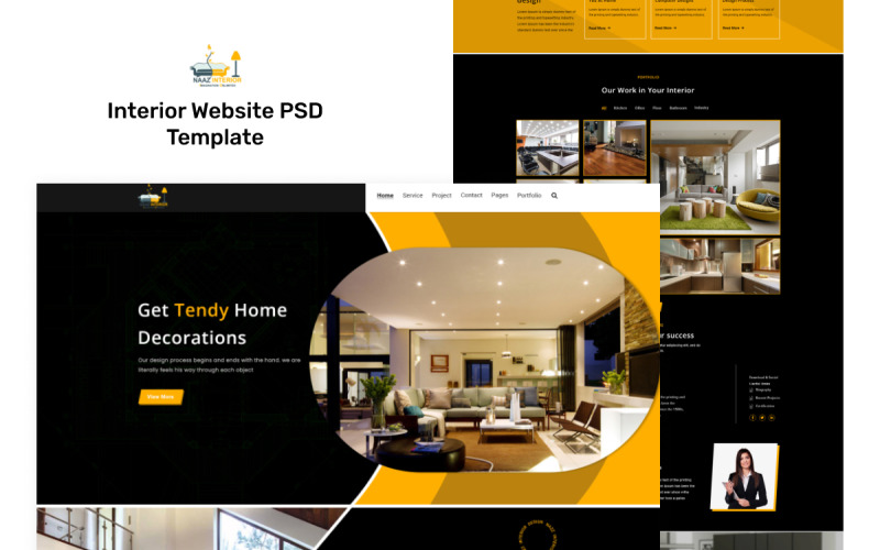 Interior Landing Page Design PSD Template