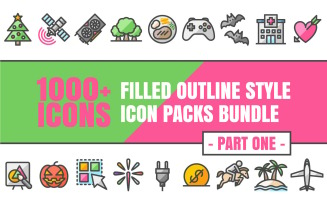 Outliz Bundle - Collection of Multipurpose Icon Packs in Filled Outline Style