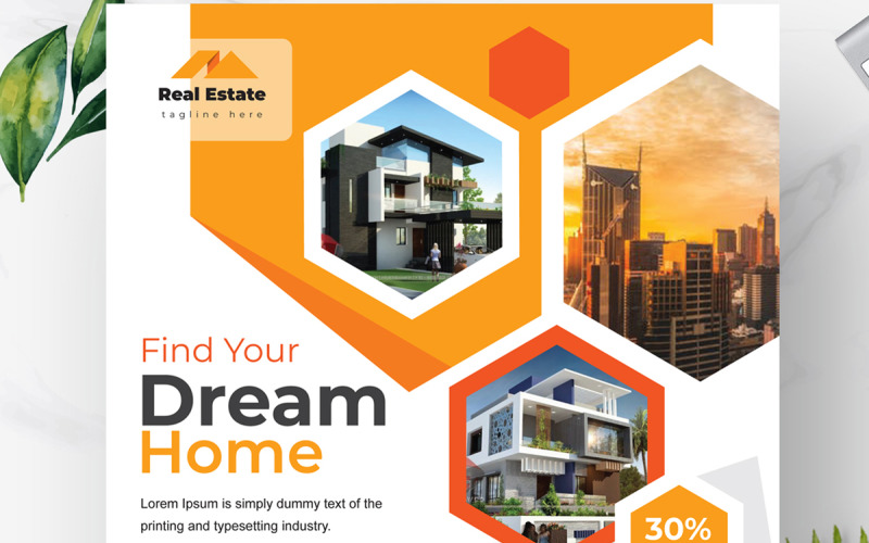 Real Estate Flyer Template Layout Corporate Identity