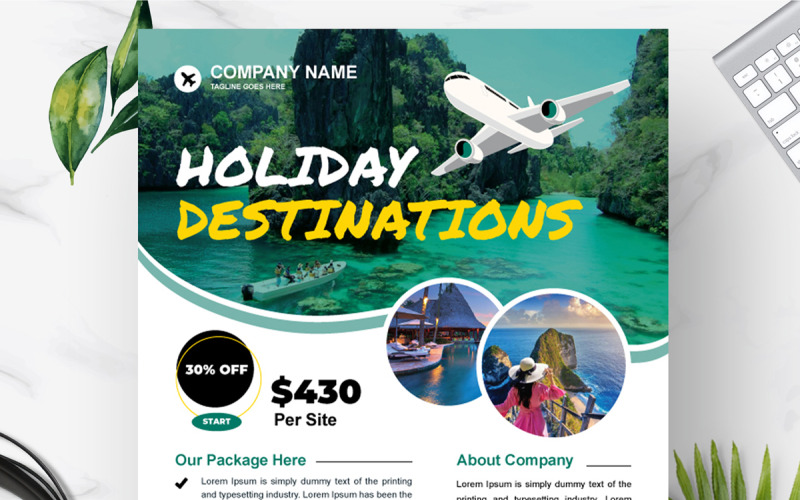 Travel Flyer Template Layout Corporate Identity
