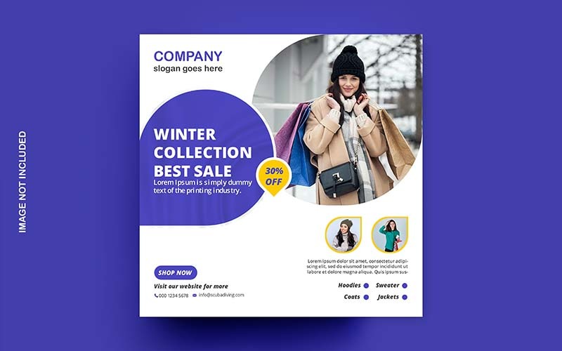 Winter sale offer Free poster design Social Media