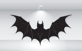 Black Bat Of Halloween Vector