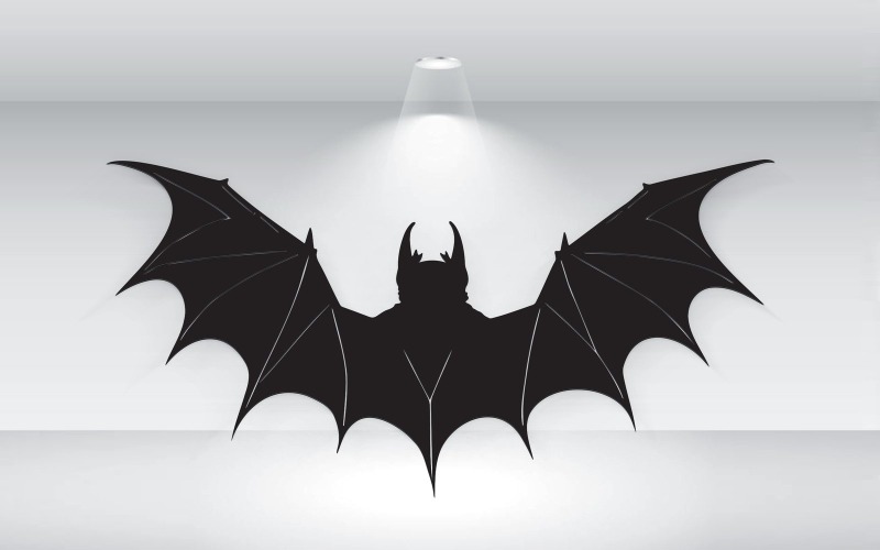 Black Bat Of Halloween Vector Illustration