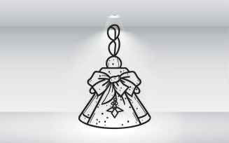 Christmas Bell Vector Illustration Black Outline