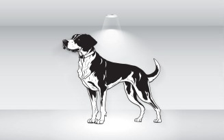 Dog Outline Illustration Black And White Vector