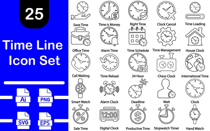 Time Line Icon Set template