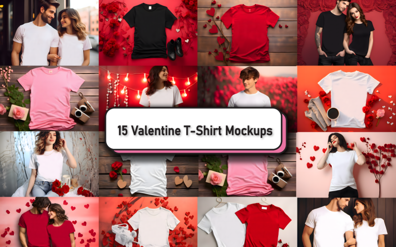Valentines Day T-shirt Mockup Bundle Product Mockup