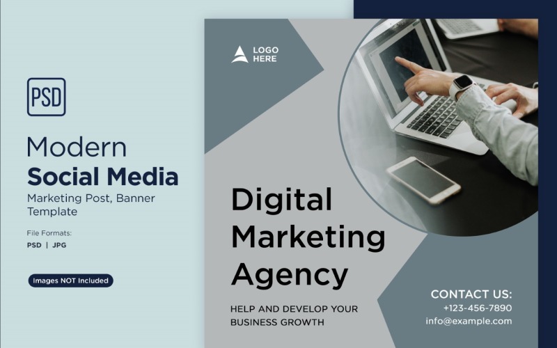 Creative Marketing Agency Business Banner Design Template 4. Social Media