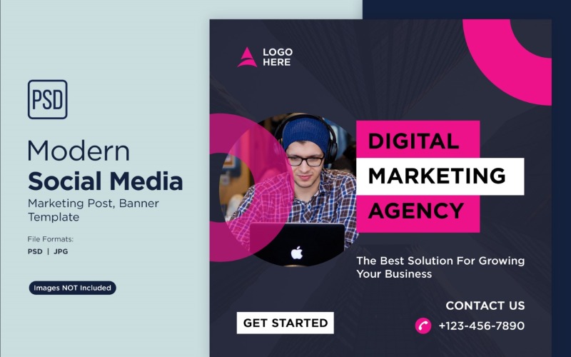 Creative Marketing Agency Business Banner Design Template 5. Social Media