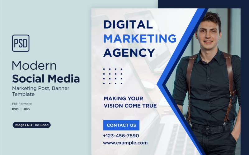 Creative Marketing Agency Business Banner Design Template 7. Social Media
