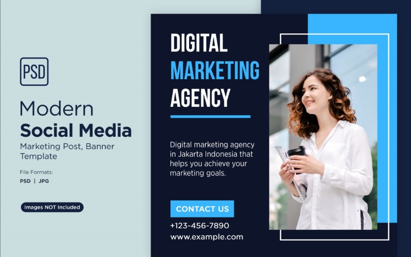 Creative Marketing Agency Business Banner Design Template 9. Social Media
