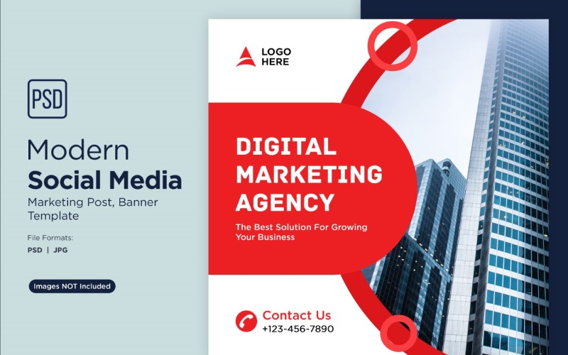 Digital Marketing Agency Business Banner Design Template 3. Social Media