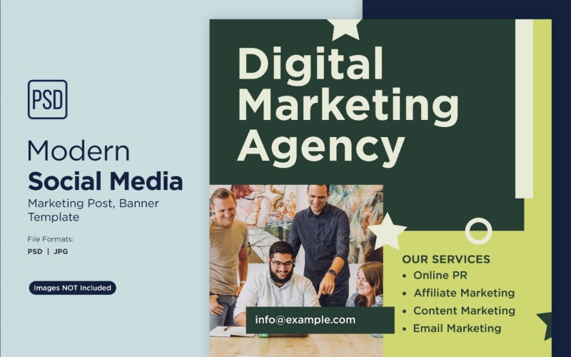 Digital Marketing Agency Business Banner Design Template 5. Social Media