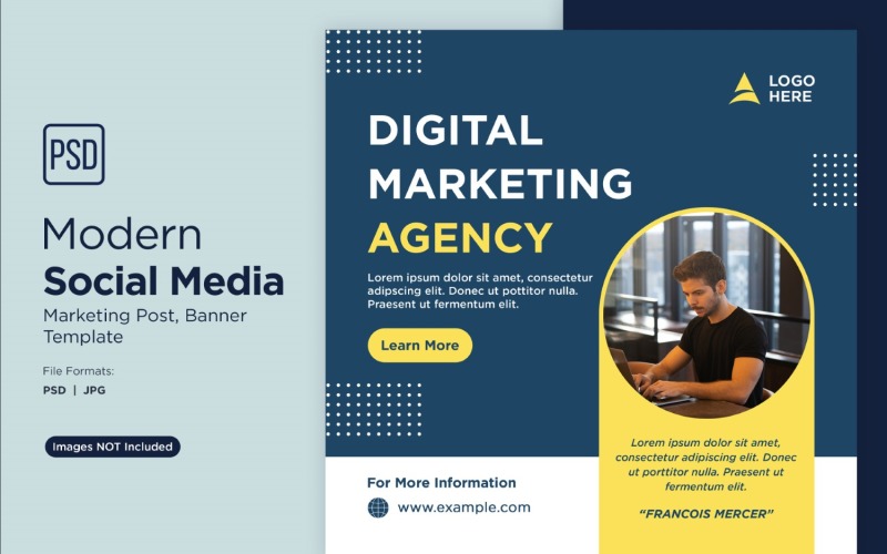 Digital Marketing Agency Business Banner Design Template 6. Social Media