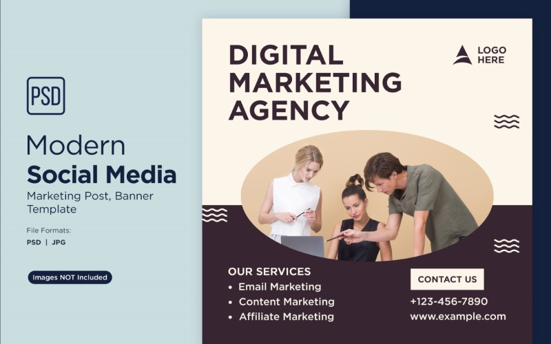 Digital Marketing Community Business Banner Design Template 8. Social Media