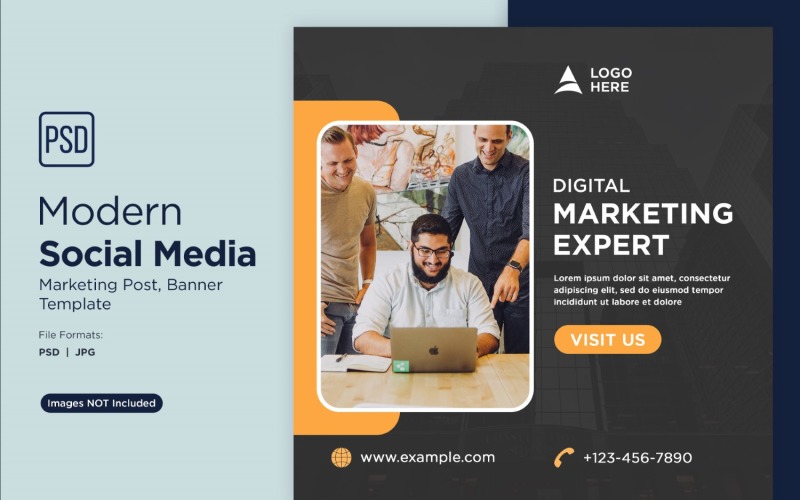 Digital Marketing Community Business Banner Design Template 9. Social Media