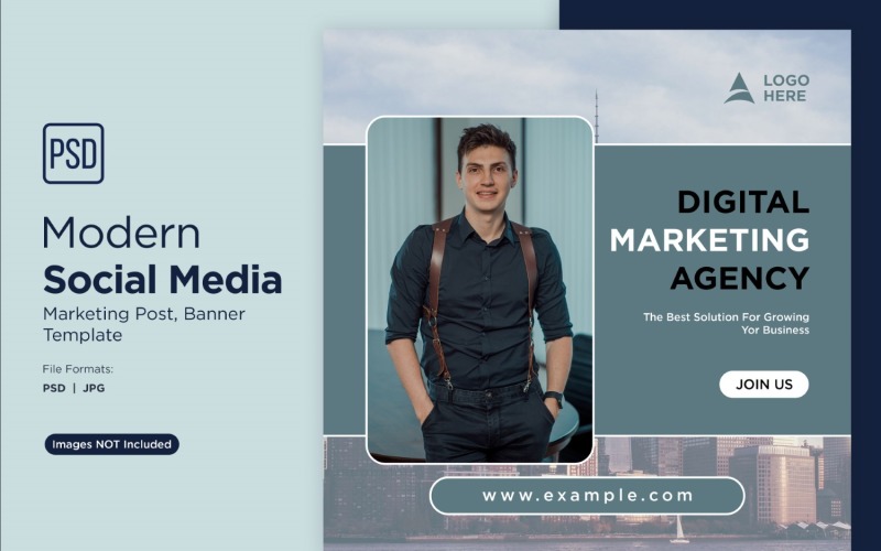For the Growth of your Business Development Banner Design Template 7. Social Media