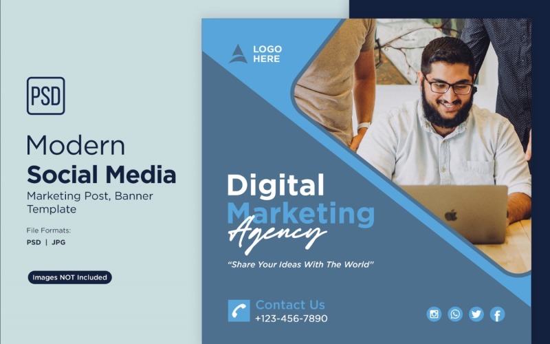 For the Growth of your Business Marketing Banner Design Template 2. Social Media